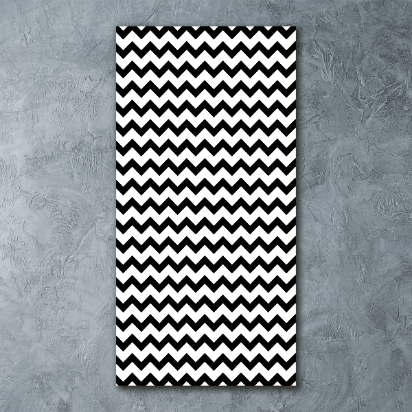 Modernes Acrylbild vertikal Zickzacklinien