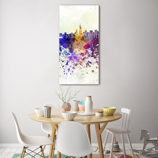 Acrylbild vertikal Das farbenfrohe Chicago