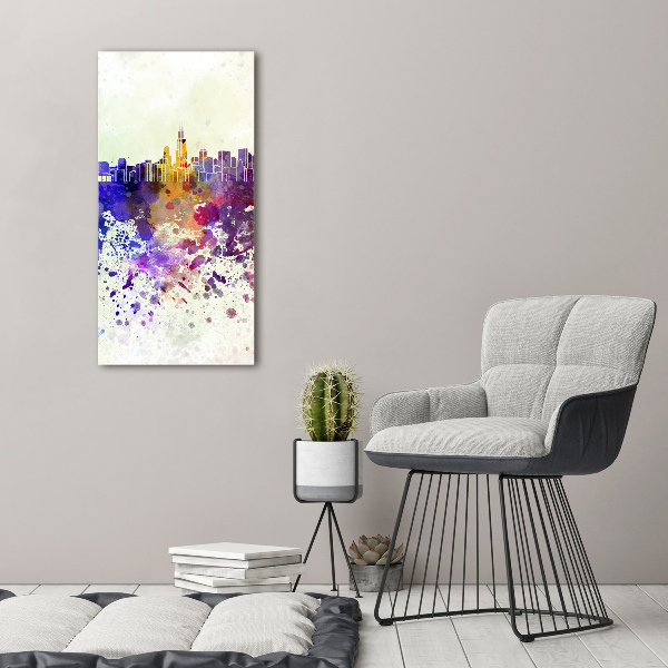 Acrylbild vertikal Das farbenfrohe Chicago