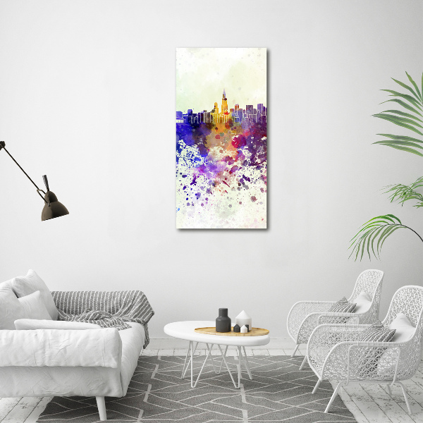 Acrylbild vertikal Das farbenfrohe Chicago