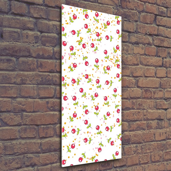 Modernes Acrylbild vertikal Kirschen