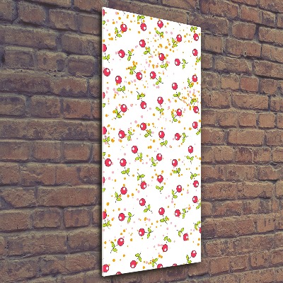 Modernes Acrylbild vertikal Kirschen