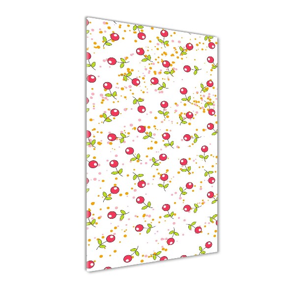 Modernes Acrylbild vertikal Kirschen