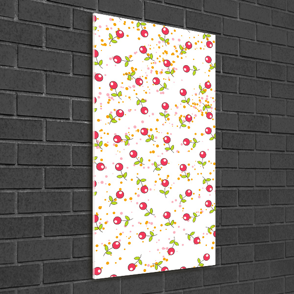 Modernes Acrylbild vertikal Kirschen