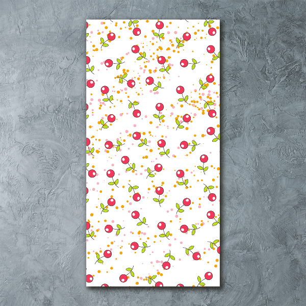 Modernes Acrylbild vertikal Kirschen