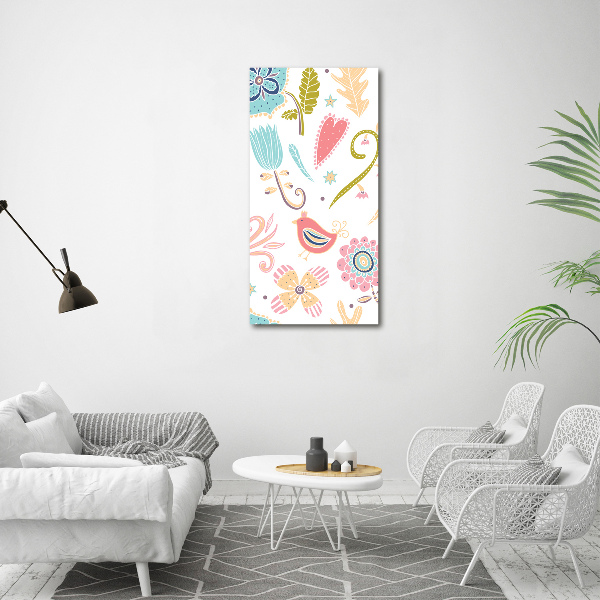 Bild auf Acrylglas vertikal Pflanzen und Vögel