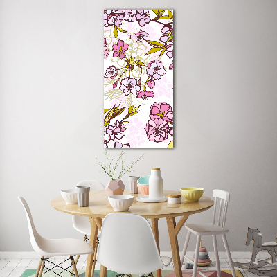 Bild auf Acrylglas vertikal Kirschblüten