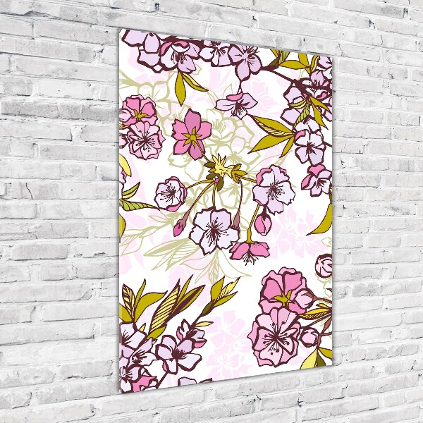 Bild auf Acrylglas vertikal Kirschblüten