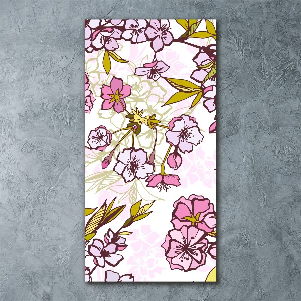 Bild auf Acrylglas vertikal Kirschblüten