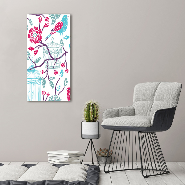 Acrylbild vertikal Vogelkäfige