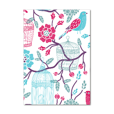 Acrylbild vertikal Vogelkäfige