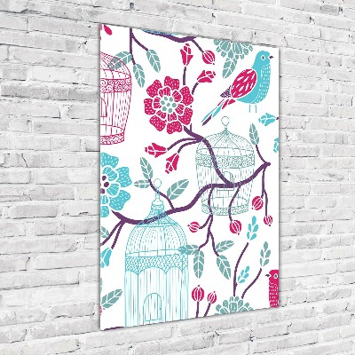 Acrylbild vertikal Vogelkäfige