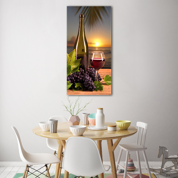 Bild auf Acrylglas vertikal Trauben und Wein