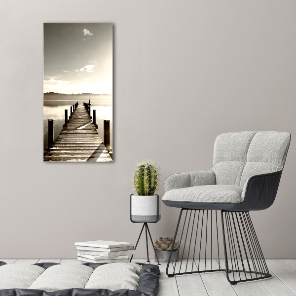 Bild auf Acrylglas vertikal Holzsteg