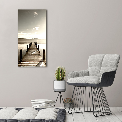 Bild auf Acrylglas vertikal Holzsteg