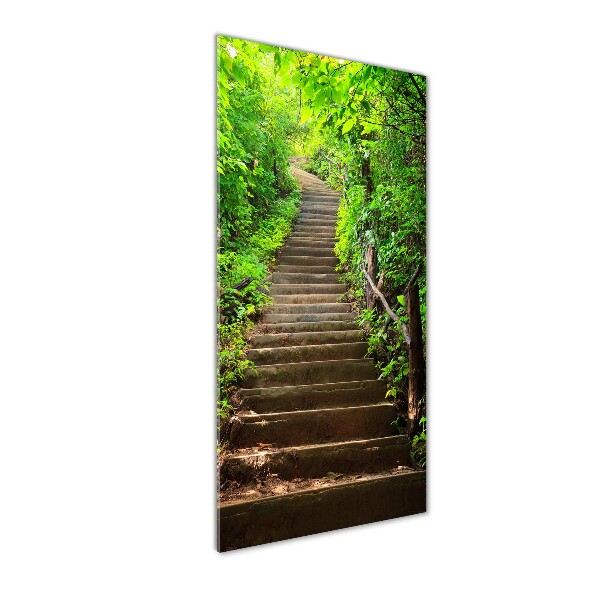 Acrylbild vertikal Treppe zum Wald