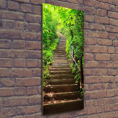 Acrylbild vertikal Treppe zum Wald