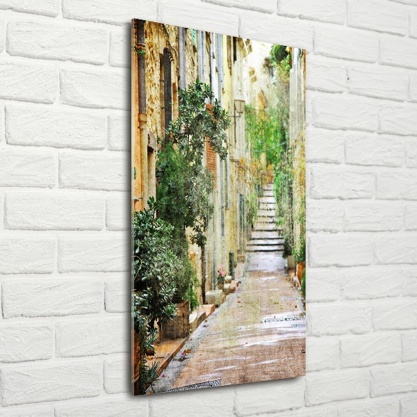 Acrylbild vertikal Italienische Straßen