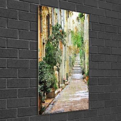 Acrylbild vertikal Italienische Straßen