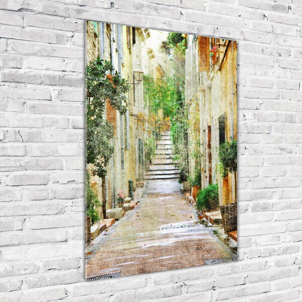 Acrylbild vertikal Italienische Straßen