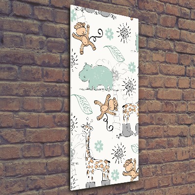 Modernes Acrylbild vertikal Tiere Afrikas