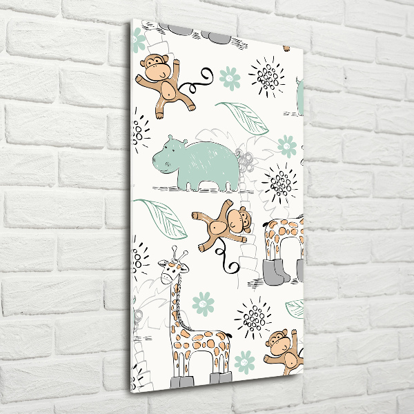 Modernes Acrylbild vertikal Tiere Afrikas