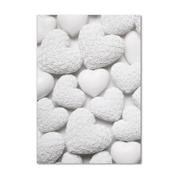 Modernes Acrylbild vertikal Weißer Herz-Hintergrund