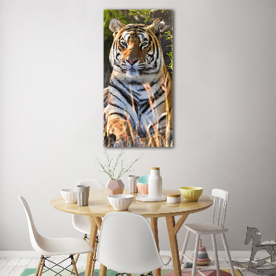 Modernes Acrylbild vertikal Tiger