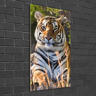Modernes Acrylbild vertikal Tiger
