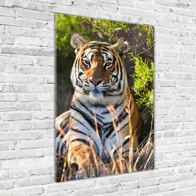Modernes Acrylbild vertikal Tiger