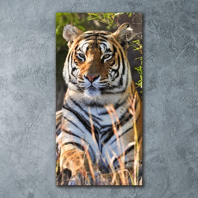 Modernes Acrylbild vertikal Tiger