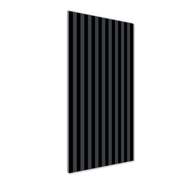 Modernes Acrylbild vertikal Schwarze und graue Streifen