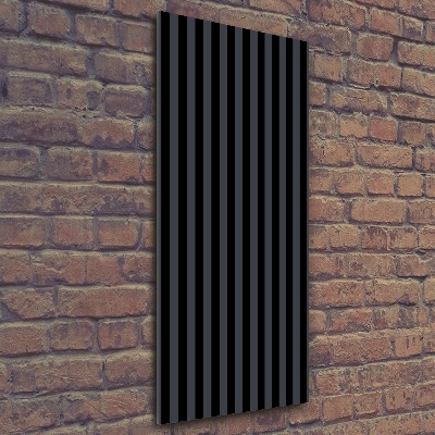 Modernes Acrylbild vertikal Schwarze und graue Streifen