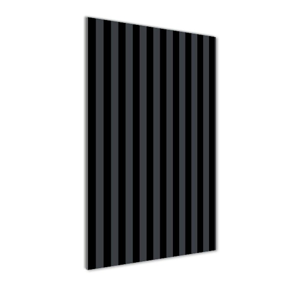 Modernes Acrylbild vertikal Schwarze und graue Streifen