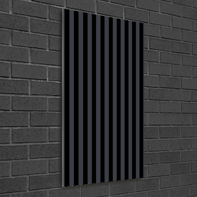 Modernes Acrylbild vertikal Schwarze und graue Streifen