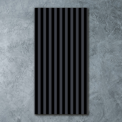 Modernes Acrylbild vertikal Schwarze und graue Streifen
