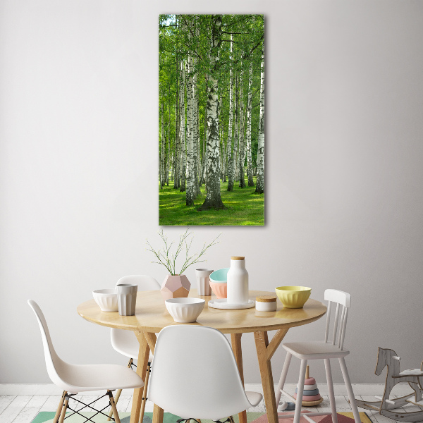 Bild auf Acrylglas vertikal Birkenwald
