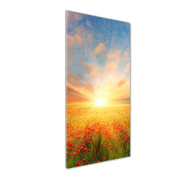 Acrylbild vertikal Mohnfeld