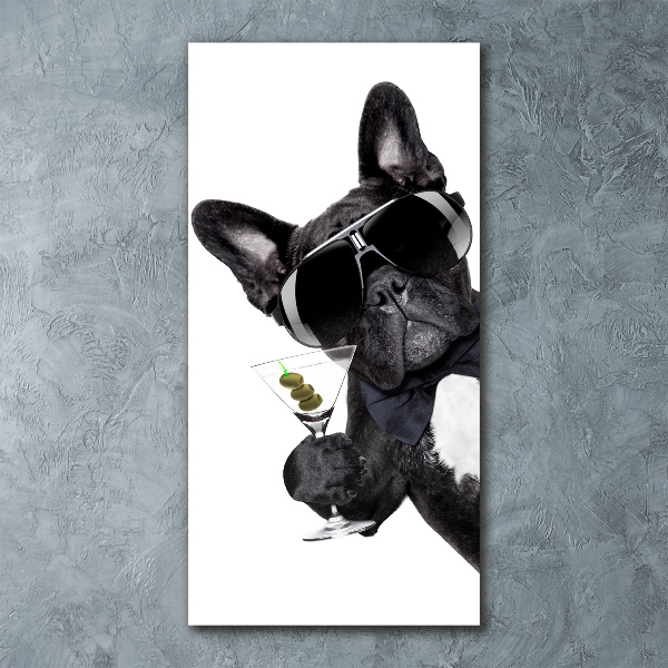 Modernes Acrylbild vertikal Piez mit Martini