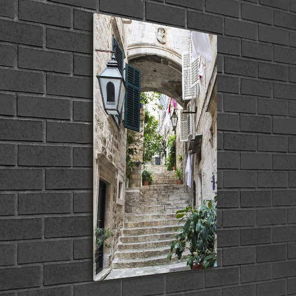 Bild auf Acrylglas vertikal Die Straßen von Dubrovnik