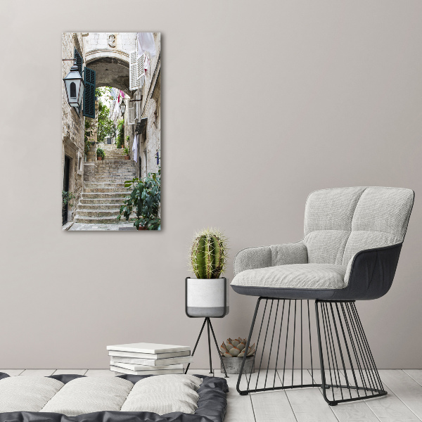 Bild auf Acrylglas vertikal Die Straßen von Dubrovnik