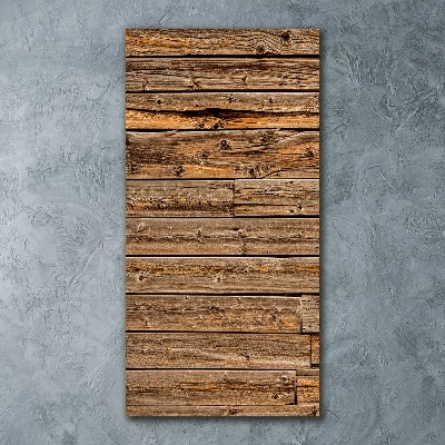 Acrylbild vertikal Holzwand