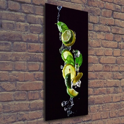 Bild auf Acrylglas vertikal Limette und Zitrone