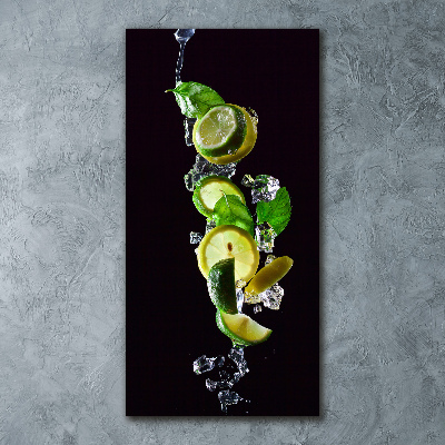 Bild auf Acrylglas vertikal Limette und Zitrone