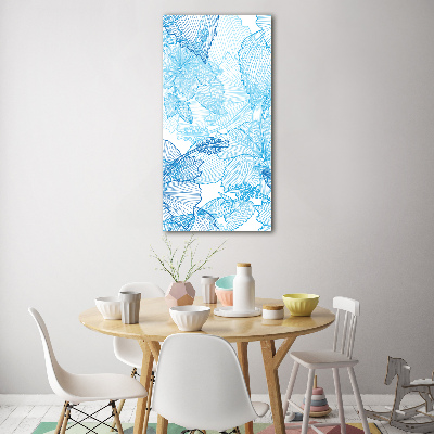 Modernes Acrylbild vertikal Hawaiianische Blumen