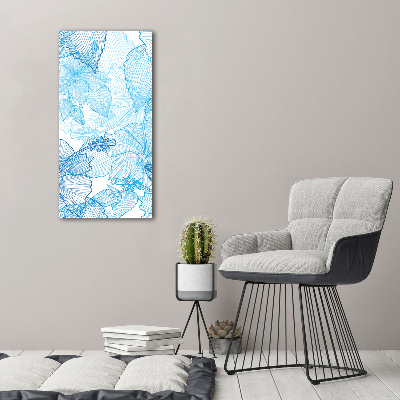 Modernes Acrylbild vertikal Hawaiianische Blumen