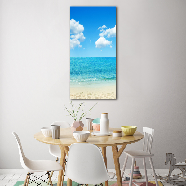 Modernes Acrylbild vertikal Tropischer Strand