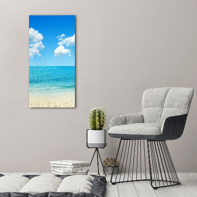 Modernes Acrylbild vertikal Tropischer Strand