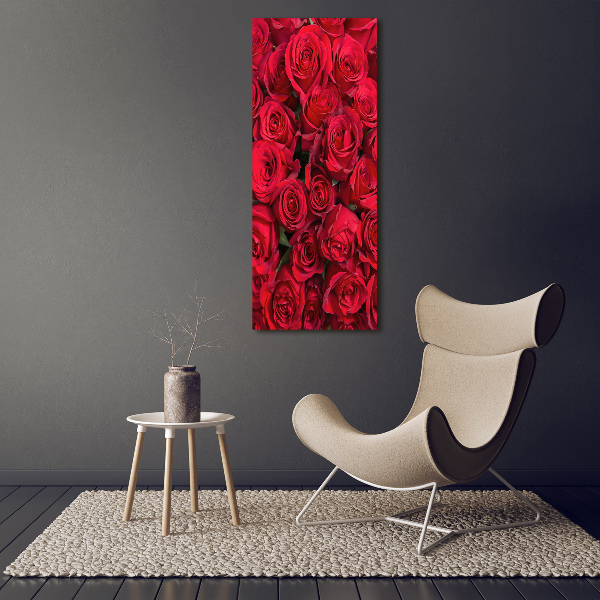 Acrylbild vertikal Rote Rosen