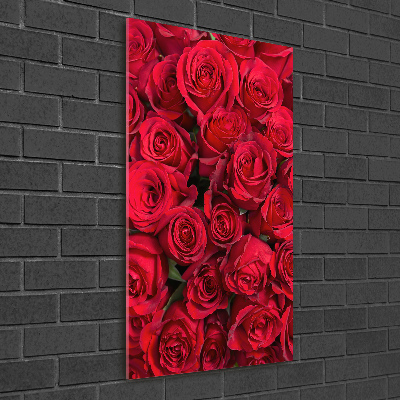 Acrylbild vertikal Rote Rosen